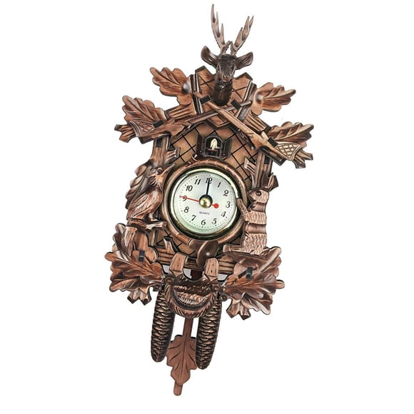 Wooden Cuckoo Clock Decorative Wall Clock with Movement Novelty Gift , L L
