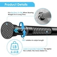 2Pcs Tension Curtain Rod 31 To 76 Inch Black Shower Curtain Rod No ...