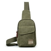 Seyurigaoka Men Travel Chest Bag Pack Sport Cross Body Outdoor Canvas Satchel Shoulder Bag (8.66''*5.91''*1.97'')