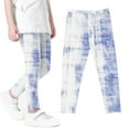 thumbnail image 5 of Tie Dye Leggings for Girls Super Stretch Skinny Cotton Comfort Pants Sleepwear Lightweight Fashion Toddler Fall Outfits, Blue, 3 Years, 5 of 6