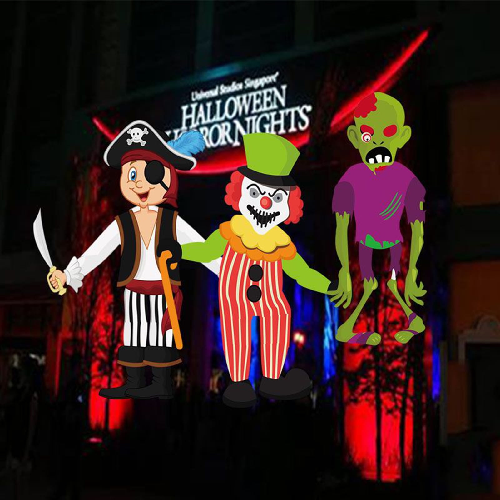 Travelwant Vintage Halloween Decorations Halloween Cutouts, Durable