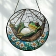thumbnail image 4 of Frog Round Stained Glass SunCatcher, Frog Window Hanging, Gift For Frog Lovers, Animal Suncatcher, Spring Decor, Garden Decor, Gift for Mom, 4 of 6