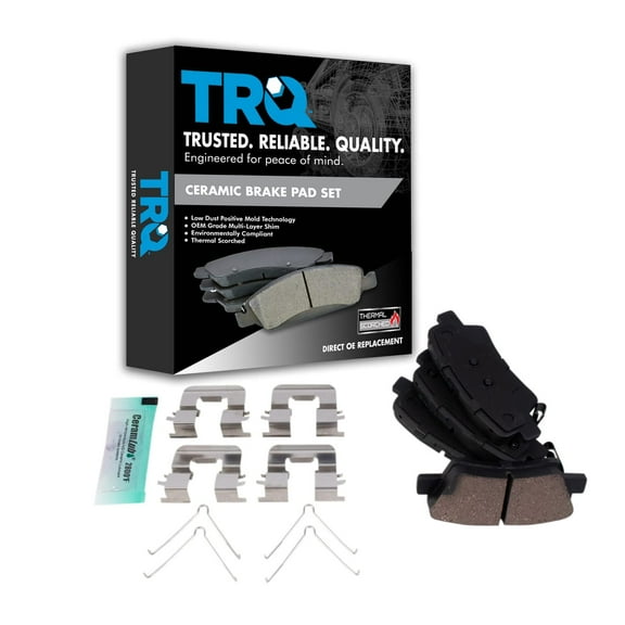 TRQ Front Ceramic Brake Pad Set for Hyundai Accent Kia Rio BFA14302