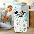 thumbnail image 5 of Yayeee Freestanding Laundry Hamper with Handle Collapsible Large Storage Basket for Clothes, Green Dinosaur Pattern, 5 of 7