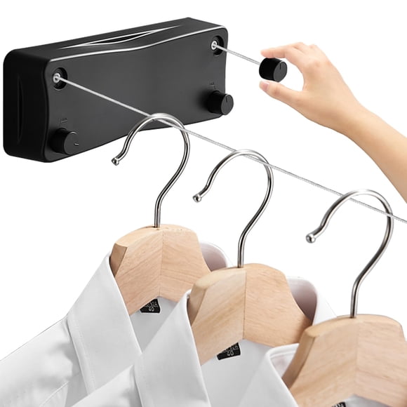 EMAGIE Tendedero Retráctil - Tendedero Retráctil de Acero Inoxidable para Ropa con Dos Tendederos Ajustables de 5.2 M con Capacidad de 25 KG Ideal para Uso en Interiores y Exteri