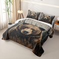 thumbnail image 3 of Erosebridal Rustic Brown Bear Twin Quilt Set for Boys Men, Wood Plank Forest Print Twin Coverlet Set, 2-Piece, 3 of 7