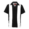 thumbnail image 4 of Men's Two Tone Short Sleeve Casual Retro Bowling Shirt D Gray BK M, 4 of 9