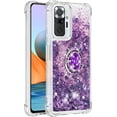 thumbnail image 3 of Case for Xiaomi Redmi Note 10 Pro/Note 10 Pro Max with Creativity Clear Quicksand Glitter Flowing Floating Soft w/Stand Bling Diamond Sparkle Phone Cover for Redmi Note 10 Pro  Purple, 3 of 14