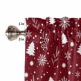 thumbnail image 5 of Christmas Snowflakes Kitchen Curtains and Valances Set, Trees Leaves Red White Retro Rod Pocket Window Valance 18 Inch Window Curtain Panels for Living Room Bedroom Laundry, 27.5x36in, 3 Pieces, 5 of 7