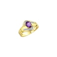 thumbnail image 4 of RYLOS Rings for Women 14K Yellow Gold Swirl Ring with 7X5MM Oval Gemstone &  Diamond Ring February Amethyst Jewelry Size 6, 4 of 8