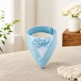 thumbnail image 4 of Pet Tuxedo Bandana with Bow Tie, Adjustable Elegant Formal Neckwear Collar Accessory for Dogs Cats, Perfect for Wedding Party All Breeds Light Blue XS, 4 of 9