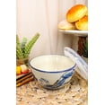 thumbnail image 6 of Ebros Set of 2 Ceramic Hokusai Great Wave Portion Meal Bowls 2 Cups W/ Lid, 6 of 6