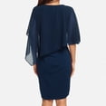 thumbnail image 4 of Robes Décontractées pour Femmes Grande Taille, Longueur Genou, Unies, Manches Courtes, Col en V, Robes Confortables, Robe Longue Décontractée, 4 of 4