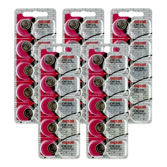 5x 5pc Maxell 3V Lithium Coin Cell  CR1216 Replaces DL1216, ECR1216, BR1216