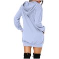 thumbnail image 2 of Spring Savings Clearance Lindreshi Sweatshirts for Women Loose Fit with Hood Women's Fashion Solid Color Hooded Pullover Pocket Thin Guards Dress Hooded Dress, 2 of 4