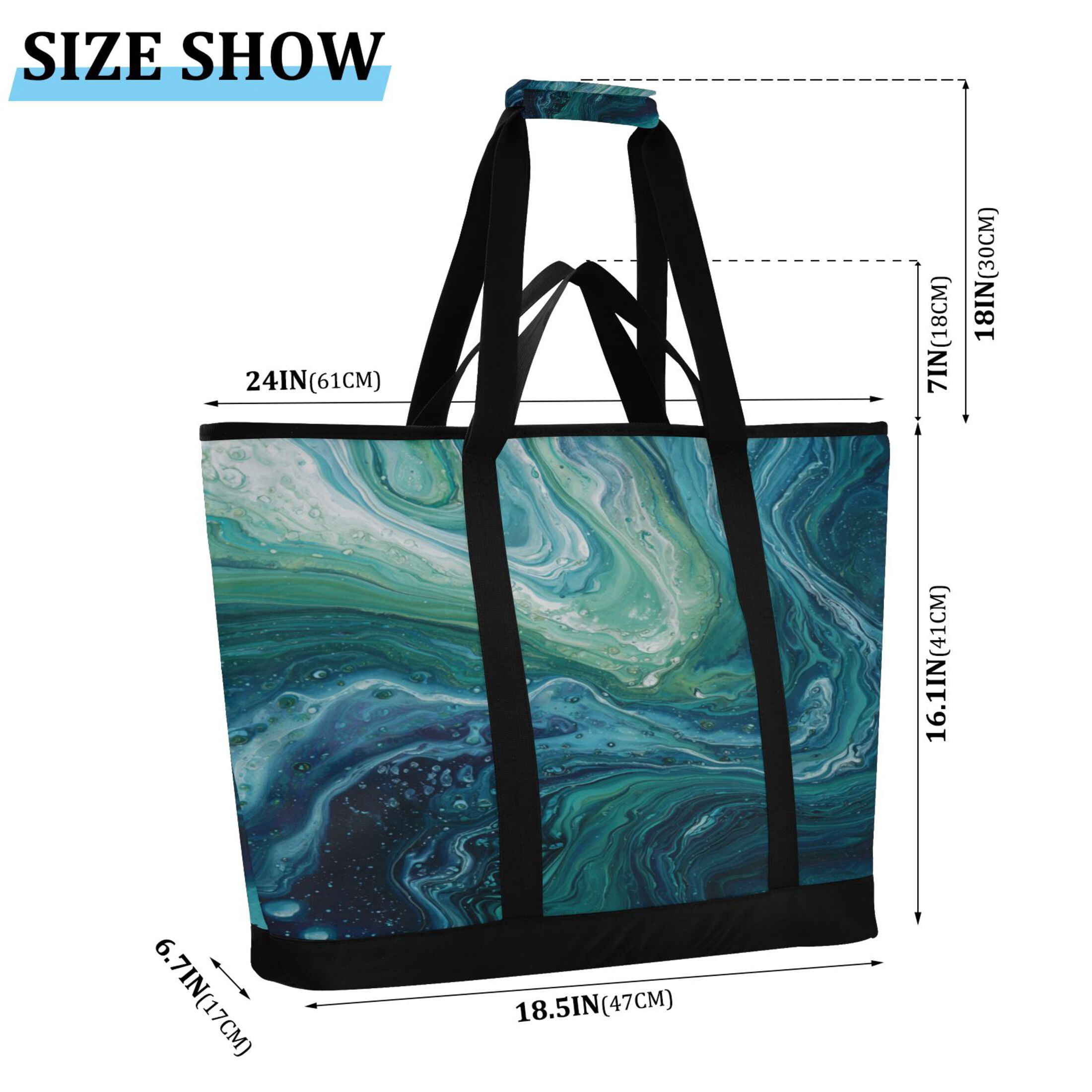 Extra-Large Wide Opening Design Capacity Hand-Held Ice Pack Thickened Insulation Layer For Long-Lasting Cold Retention For Outdoor Shopping Picnics And Camping Dark Blue Fluid