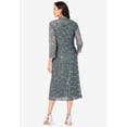 thumbnail image 2 of Roaman's Women's Plus Size 3/4 Sleeve Formal Duster Sequin – Embellished Lace Dress Set, 2 of 6