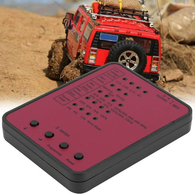 Carte de Programmation ESC, Carte de Programmation RC Couleur Rouge Prévention des Décharges Excessives pour Voiture 1/10 RC