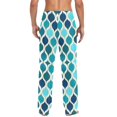 thumbnail image 4 of FORMRS Mens Pajama Pants with Pockets Cotton Sleepwear Lounge Bottoms Sizes S-2XL, Blue Geometric Pattern, 4 of 7