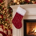 thumbnail image 4 of PryvnHome Christmas Stocking Sequin Stocking with Faux Fur Trim and Hanging Loop for Tree Decoration Candy Bag, 4 of 5