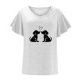 thumbnail image 4 of Blusa de camiseta informal con estampado de manga corta y cuello en V de verano para mujer a la moda Fridja  ghk7154, 4 of 5