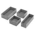 thumbnail image 2 of Whitmor Collapsible Fabric Drawer Organizer, Set of 2 Small 6 x 6 x 3 in, 1 Medium 12 x 4 x 3 in, 1 Large 12 x 6 x 3 in, Gray, 2 of 3