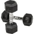 thumbnail image 4 of BalanceFrom Rubber Encased Hex Dumbbells, 15 lbs Pair, Black, 4 of 5