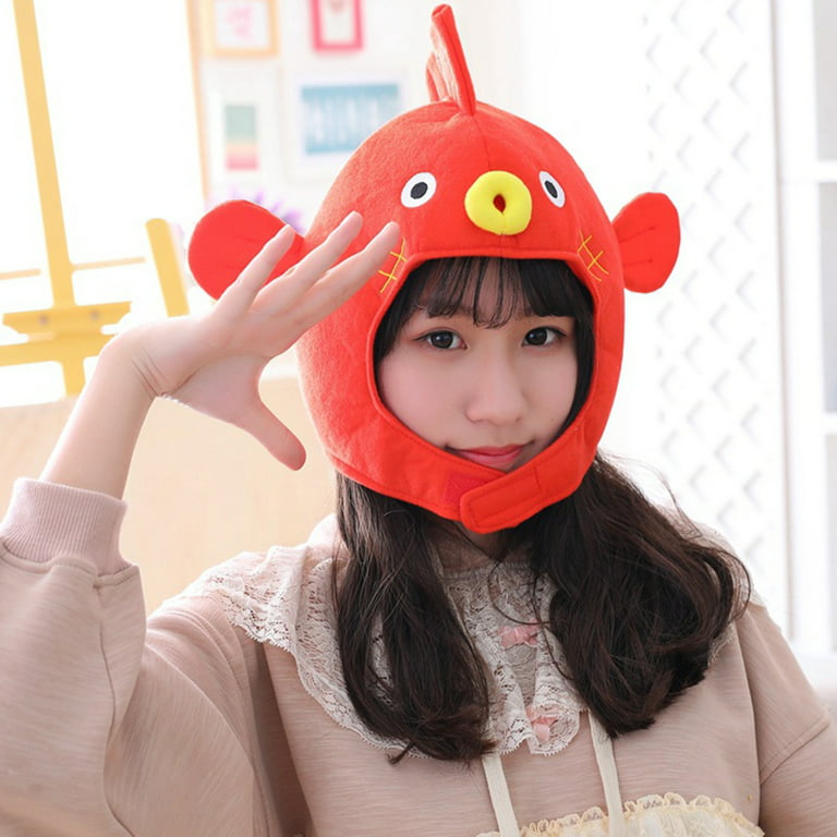 VIEGINE Halloween Funny Cartoon Puffer Fish Plush Hat Stuffed Toy Headgear  Cosplay Props