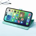 thumbnail image 5 of Jiahe Cover for iPhone 14 Pro Max Wallet Case PU Leather Mandala Flower Embossed with Card Holder Wrist Strap Kickstand Protective Lanyard Purse Cover for iPhone 14 Pro Max 6.7 Inch, Green, 5 of 9