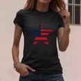 thumbnail image 5 of Zynoxe Independence Day T Shirts for Women Fashionable Round Neck Graphic Tees Patriotic Short Sleeve Going Out Summer Tops (#02 Black,S), 5 of 7