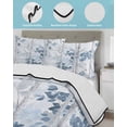 thumbnail image 4 of Blue Grey Leaves Twin Size Down Alternative Comforter, Lightweight Comforter Quilt Bedding Set with Pillow Shams Watercolor Branches Vintage Forest All Seasons Bed Comforter Duvet Insert 68"x86", 4 of 7