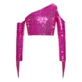 thumbnail image 5 of Haitryli Metallic 70S Disco Vintage Hippie Outfits Kids Girl Sequins Crop Top and Bell Bottom Pants Jazz Stage Dancewear Hot Pink 14, 5 of 7