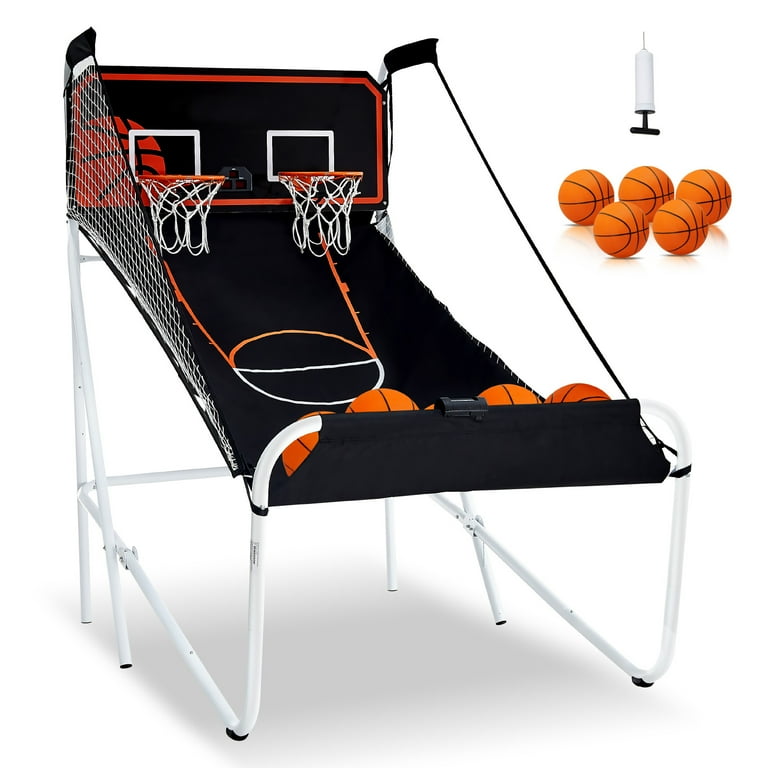KFFKFF Foldable Basketball Arcade Game, 8-in-1 Dual LED Electronic