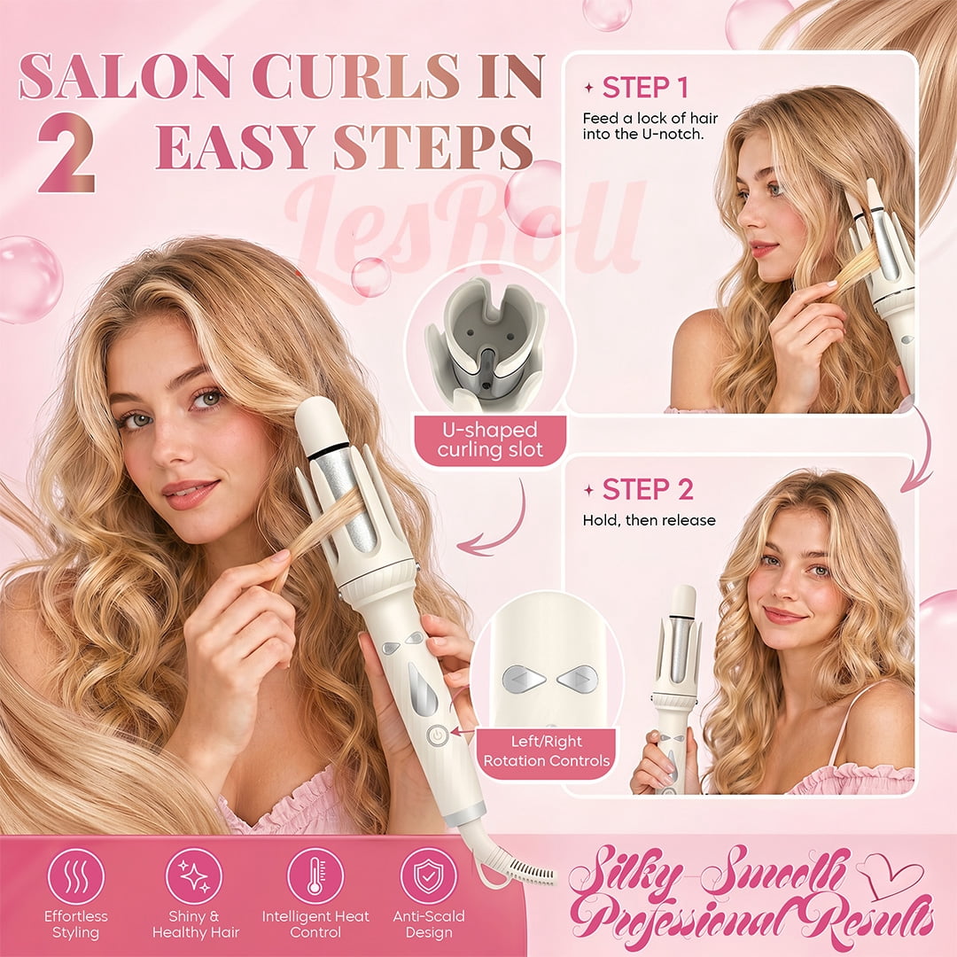 3-in-1 Curling Iron Set with 1” & 1.25” Curling Wands and Straightening Brush – Affordable Hair Styling Gift for Women