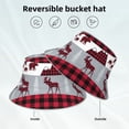 thumbnail image 2 of Honeii Buffalo Plaid Forest for Unisex Bucket Hat Waterproof Rain Hat Reversible Shiny Rave Bucket Hat for Concert Festival Boonie Cap, 2 of 6