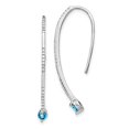 thumbnail image 4 of 14K White Gold Diamond & Blue Topaz Earrings (0.168Ct), 4 of 4