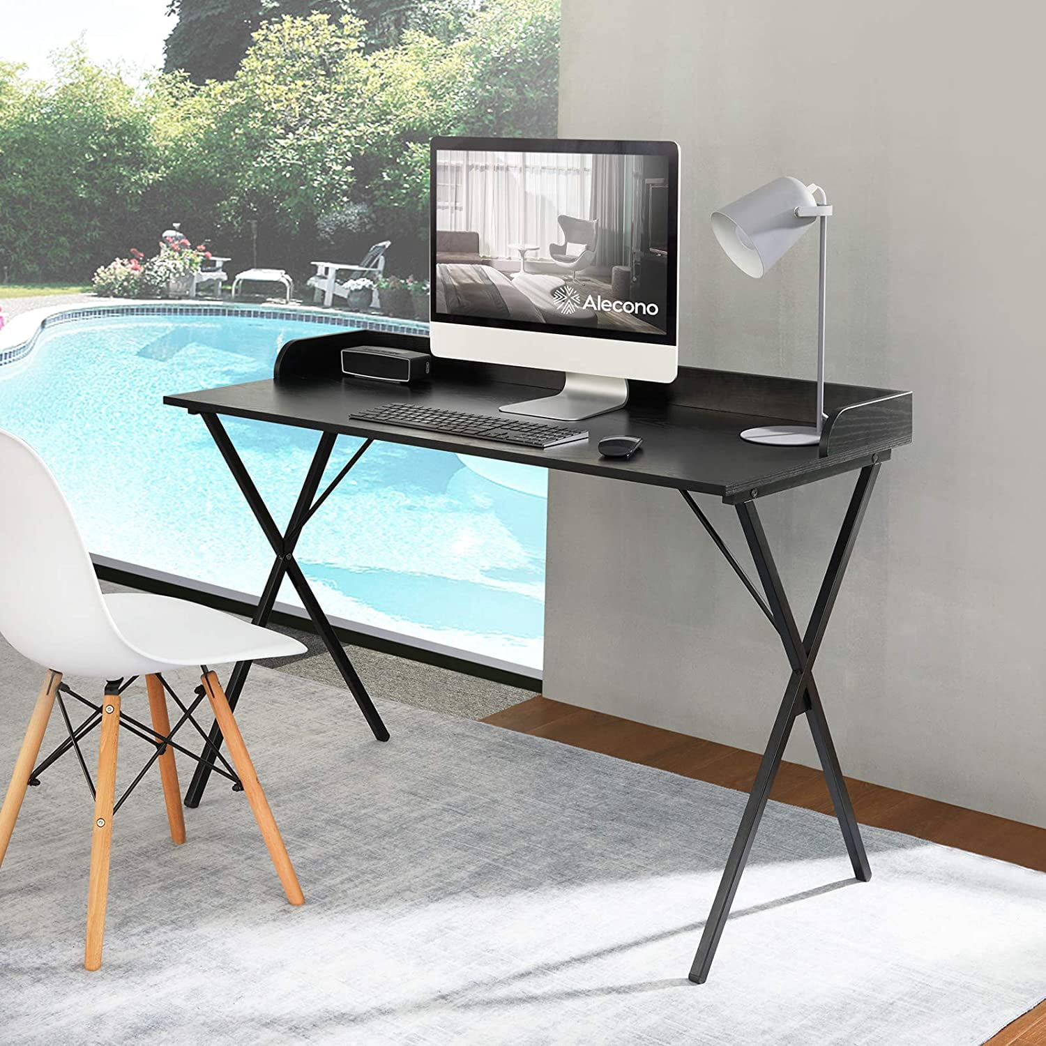 Aingoo Large Writing Computer Desk Study Table 47 Simplified Black Workstation Home Office Modern Updated Version Black Walmart Com Walmart Com