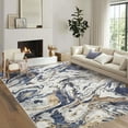 thumbnail image 2 of Area Rug 8x10 Machine Washable Living Room Rug, Non-Slip Faux Wool Soft Floor Carpet, Low Pile Modern Abstract Rug, Foldable Nursery Rug for Bedroom, Dining Room, Office, Blue, 2 of 21