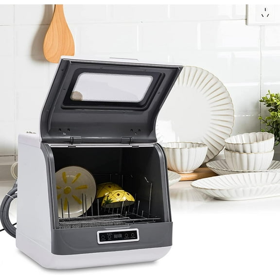 FETCOI Portable Countertop Dishwasher, Compact Mini Dishwasher with Air-Dry Function, 3 Washing Programs, for Small Apartment, RV