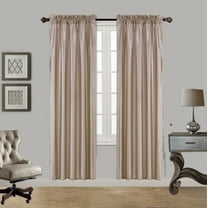 2PC MR2 TAUPE SOLID SILK SEMI SHEER ROD POCKET WINDOW CURTAIN PANEL LIGHT FILTERING 55" W X 95" L EACH PC