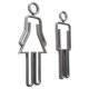 thumbnail image 2 of Señal de Inodoro para Hombres Y Mujeres, Señal de Baño, Pegatinas de WC, Calcomanías, Señalización de Baño, Señal de Símbolo de Inodoro para Decoració Plata Macarena Letrero para puerta de baño, 2 of 8