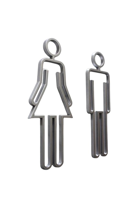 Men Women Toilet Sign, WC Stickers Restroom Signage ABS Toilet Door Sign for Office ,