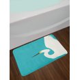 thumbnail image 2 of Egret Bath Mat, Side Drawn Simple Heron Illustration with Open Wings, Plush Bathroom Decor Mat with Non Slip Backing, 29.5" X 17.5", Seafoam White, by Ambesonne, 2 of 2