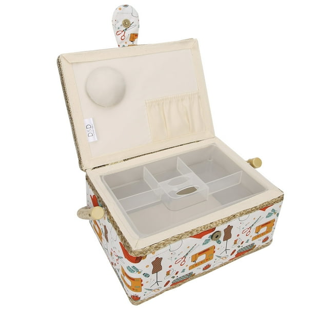 Cesta De Costura Para Herramientas De Costura Artesanal En 3 Colores, Caja De Almacenamiento Portátil De Tela Práctica Para El Hogar, Caja De Almacenamiento Artesanal Precargada Exclusiva(naranja)