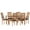 Natural Brown/Brown, variant on Noble House Fescue Fabric Upholstered Wood and Cane Expandable 7 Piece Dining Set, Gray