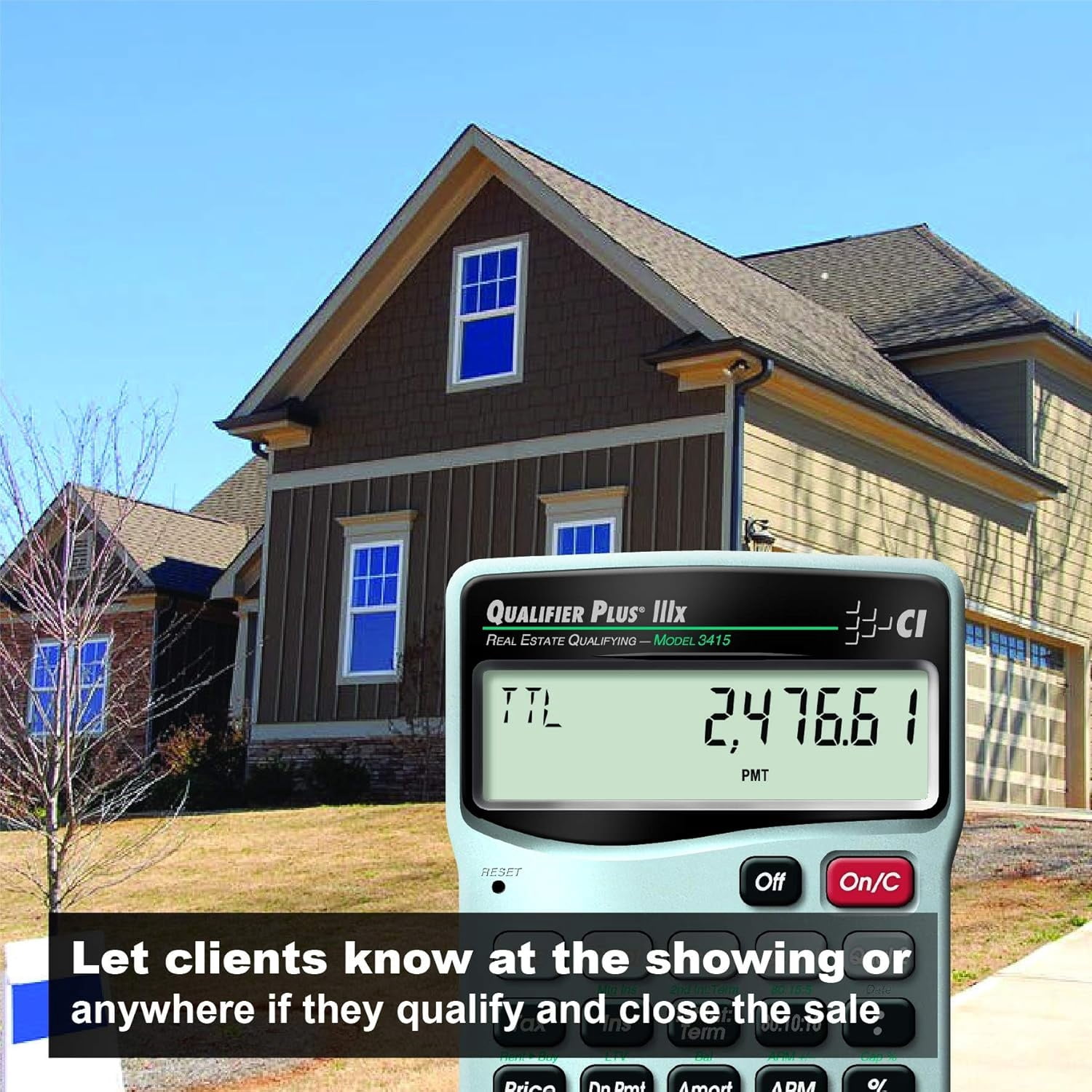 3415 Qualifier Plus IIIx Advanced Real Estate Mortgage Finance Calculator | Simple Operation | Buyer Pre-Qualifying | Solves Payments, Amortization, ARMs, Combos, FHA, VA, More