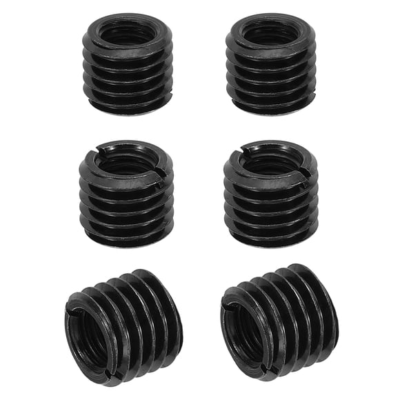Unique Bargains 6Pcs M12xM8x10mm Male to Female Thread Repair Insert Nut Adapters Reducer, Black