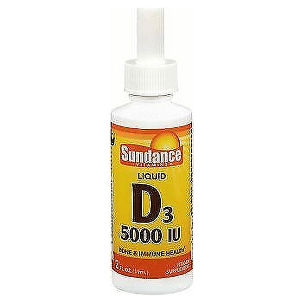 Sundance Vitamins D3 5000 IU Liquid, Bone Health, Gluten Free, 2oz, 6-Pack