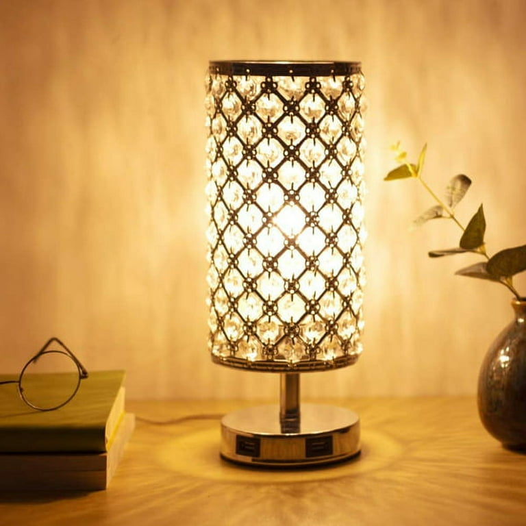 Crystal bed side lamps deals