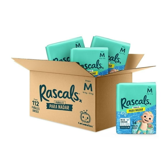Pañales para nadar premium Rascals Etapa Mediana Unisex 112 piezas